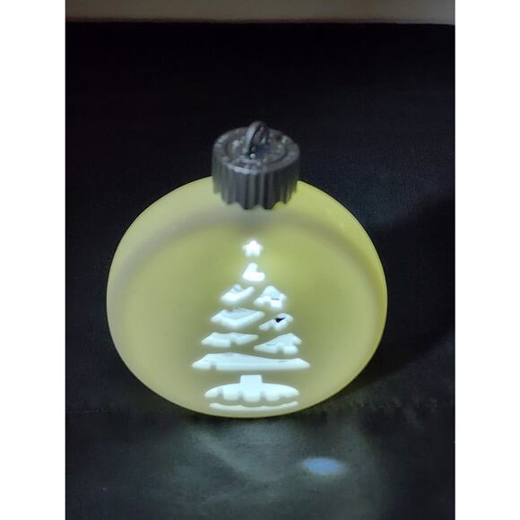 White Ceramic Bisque LED Lighted Hanging Christmas Tree 2-Sided Ornament - Picture 4 of 6
